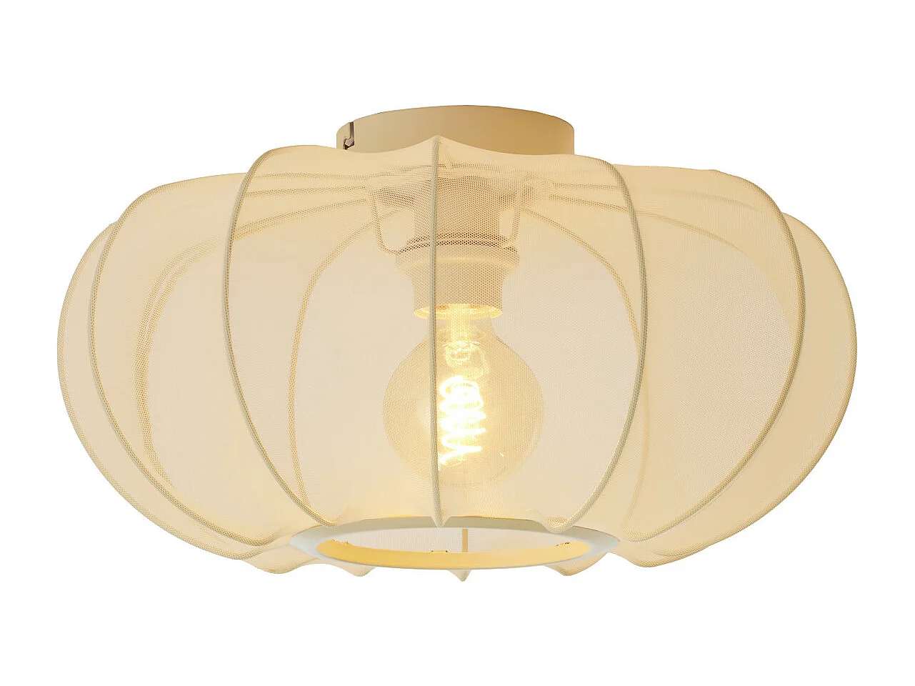 Plafonnier PLUMALIA - Ø40x21cm - Beige