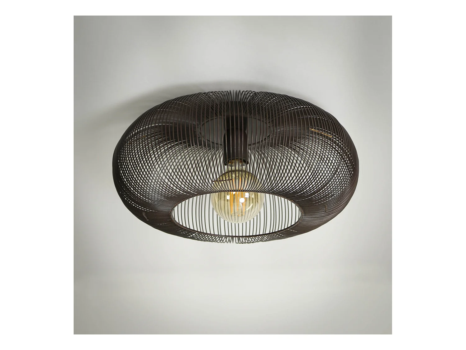 Plafondlamp Copper Twist - Zwart Nikkel - Industrieel - 43x43x20