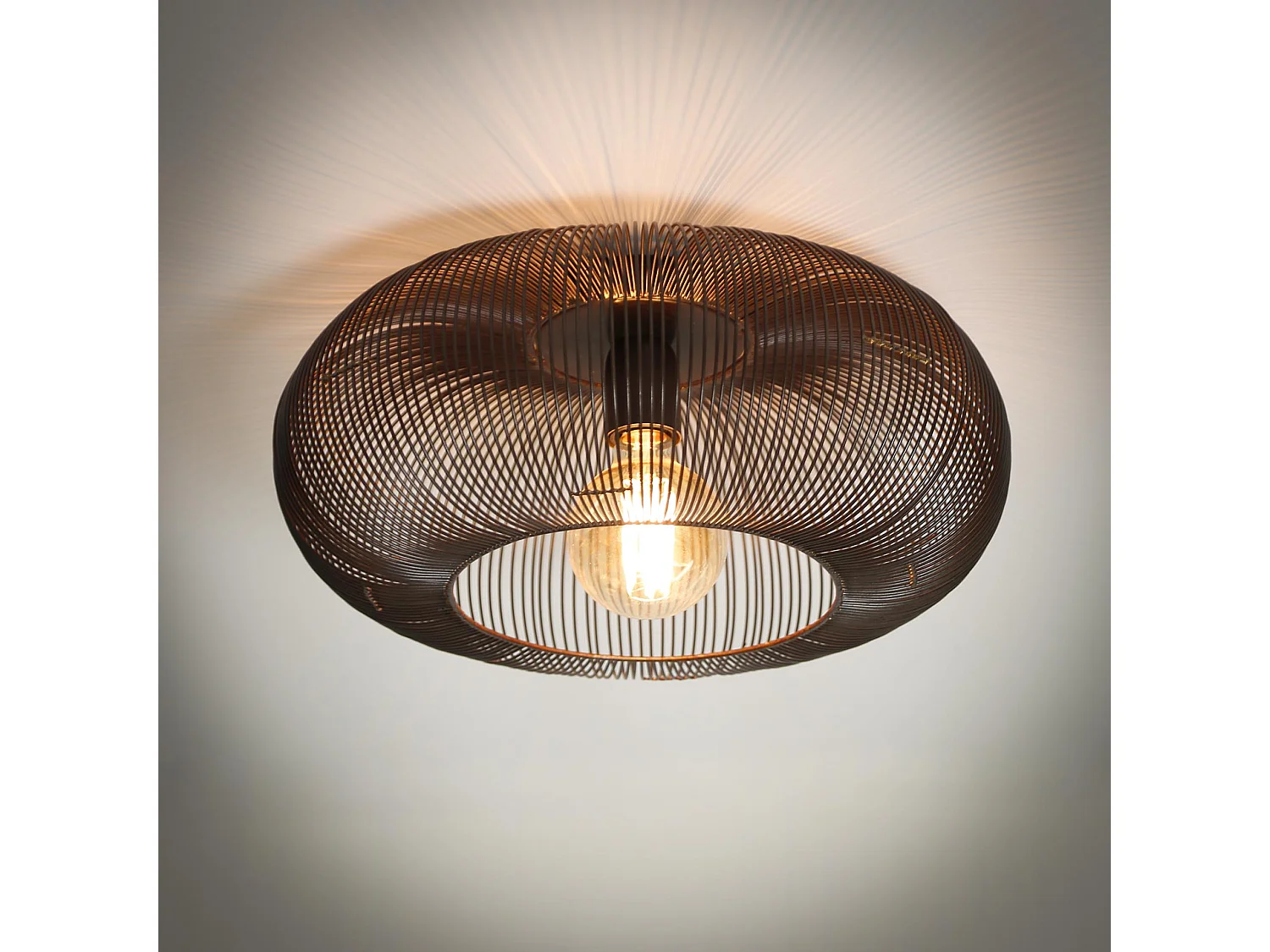 Deckenleuchte Copper Twist - Schwarznickel - Industriell - 43x43x20