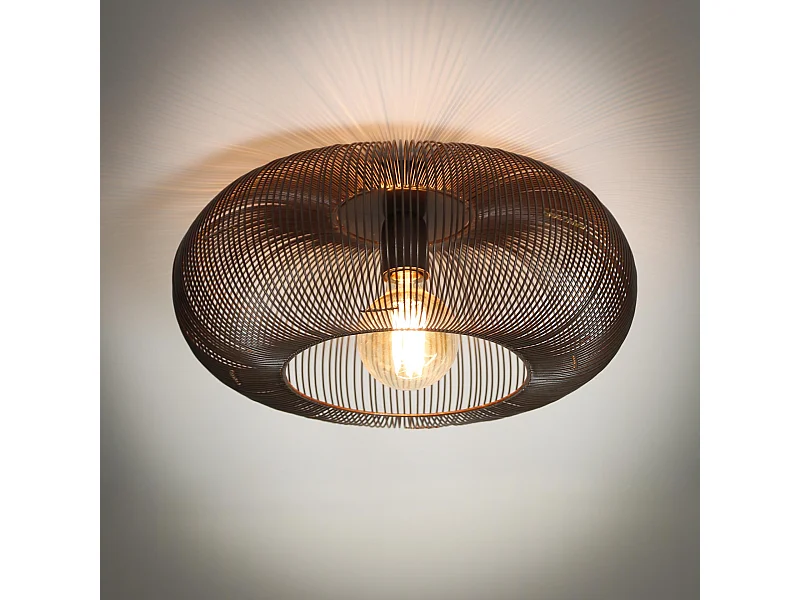 Plafonnier Copper Twist - Nickel Noir - Industriel - 43x43x20