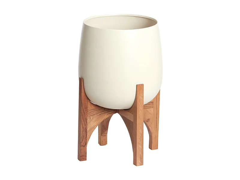 Pot KARUNA - Ø36x50cm - Blanc