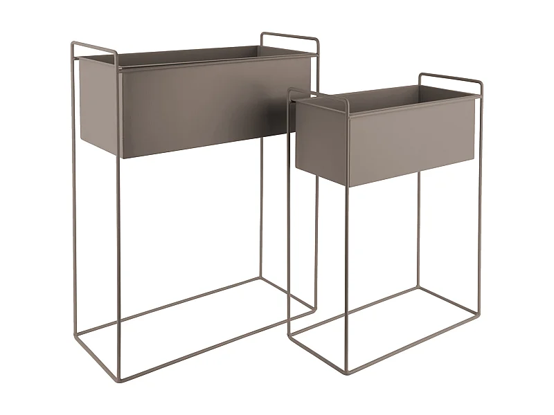 Plant Pot Set Essence Straight - Donkergrijs