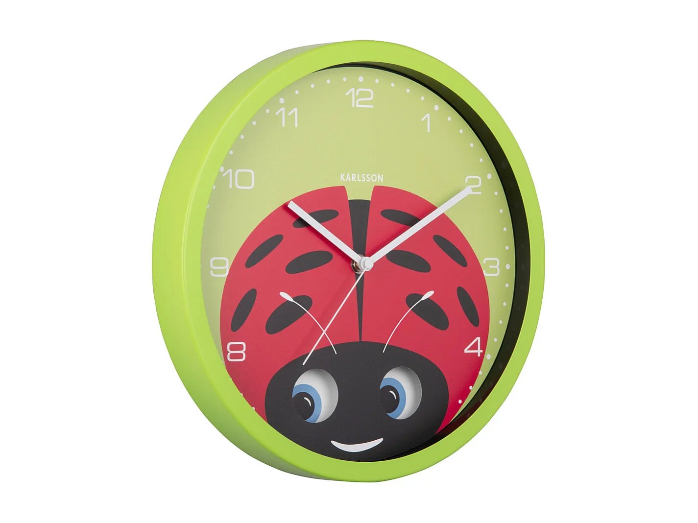 Reloj de pared Peekaboo Mariquita - Verde - Ø30,8cm