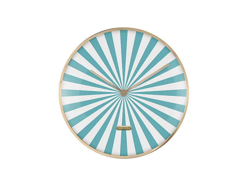 Wanduhr Candy Swirl Dome - Türkisblau & Weiß - Ø40cm
