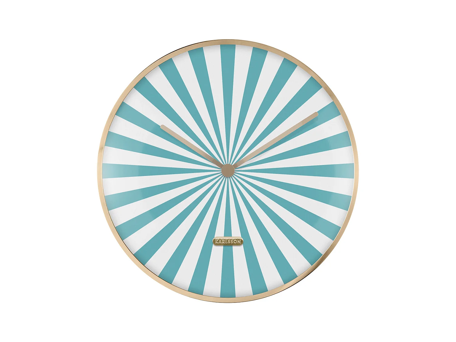 Horloge murale Candy Swirl Dome - Bleu turquoise et blanc - Ø40cm