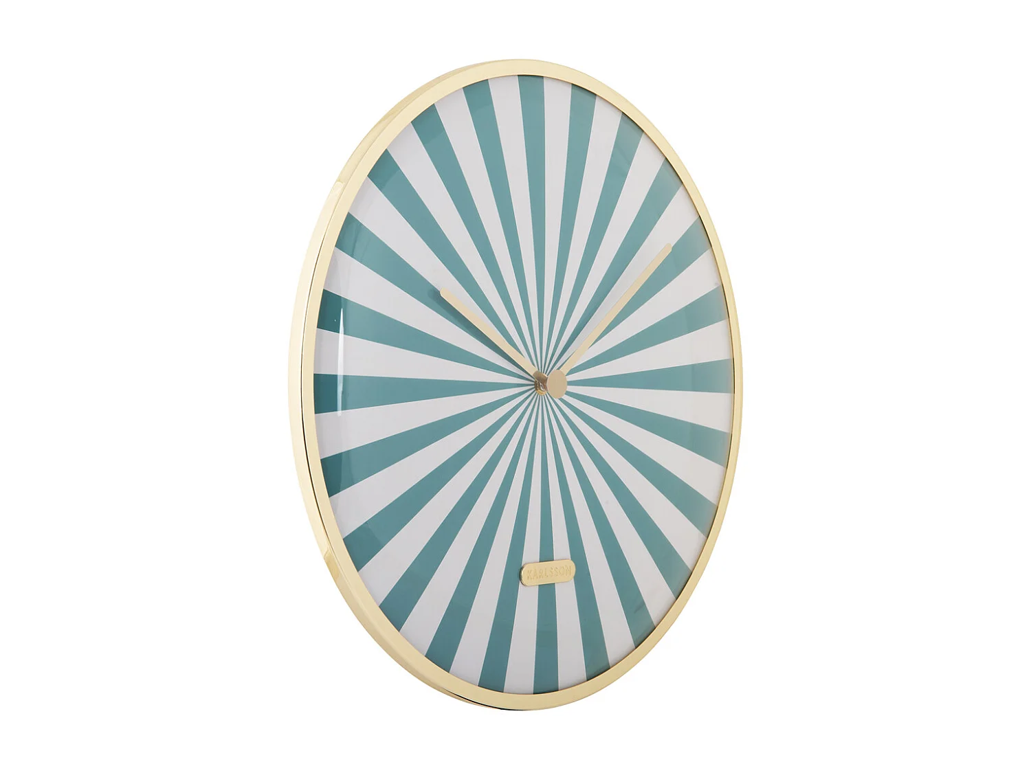Horloge murale Candy Swirl Dome - Bleu turquoise et blanc - Ø40cm