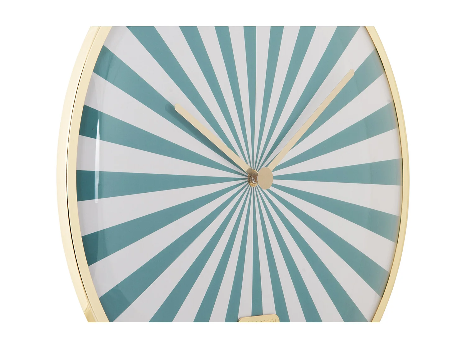 Horloge murale Candy Swirl Dome - Bleu turquoise et blanc - Ø40cm