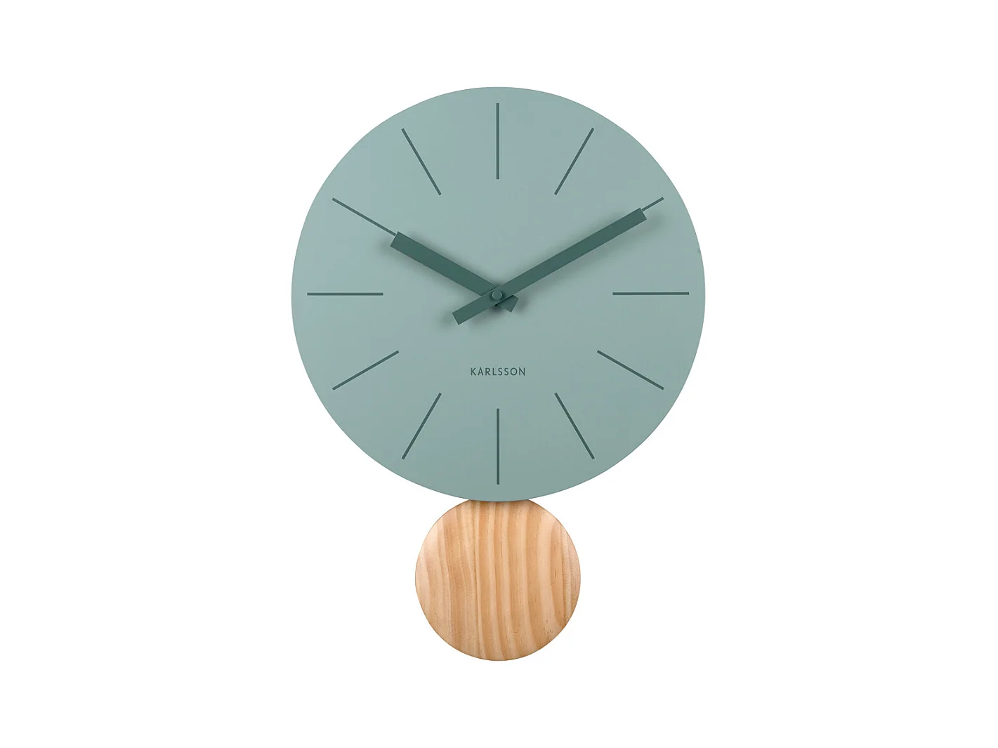 Horloge murale pendule Arlo - Vert jade - Ø30cm