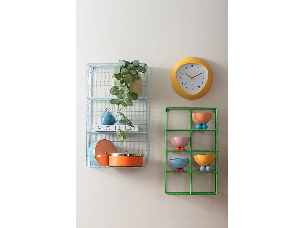 Horloge murale Funky Vibes - Jaune vif - Ø25,5 cm