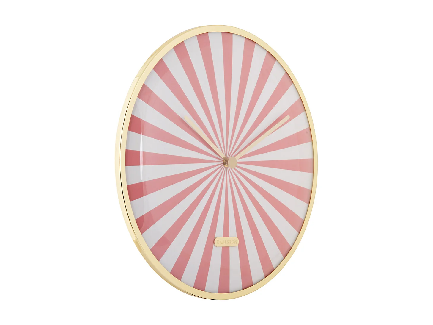 Horloge murale Candy Swirl Dome - Flamant rose et blanc - Ø40cm