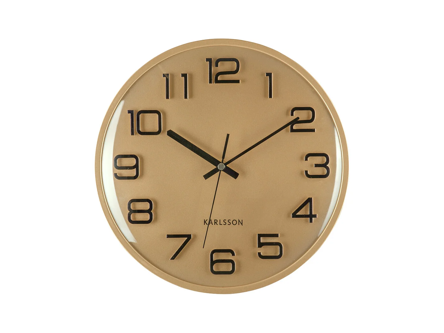 Wanduhr 3D Zahlen - Gold lackiert - Ø30,5cm