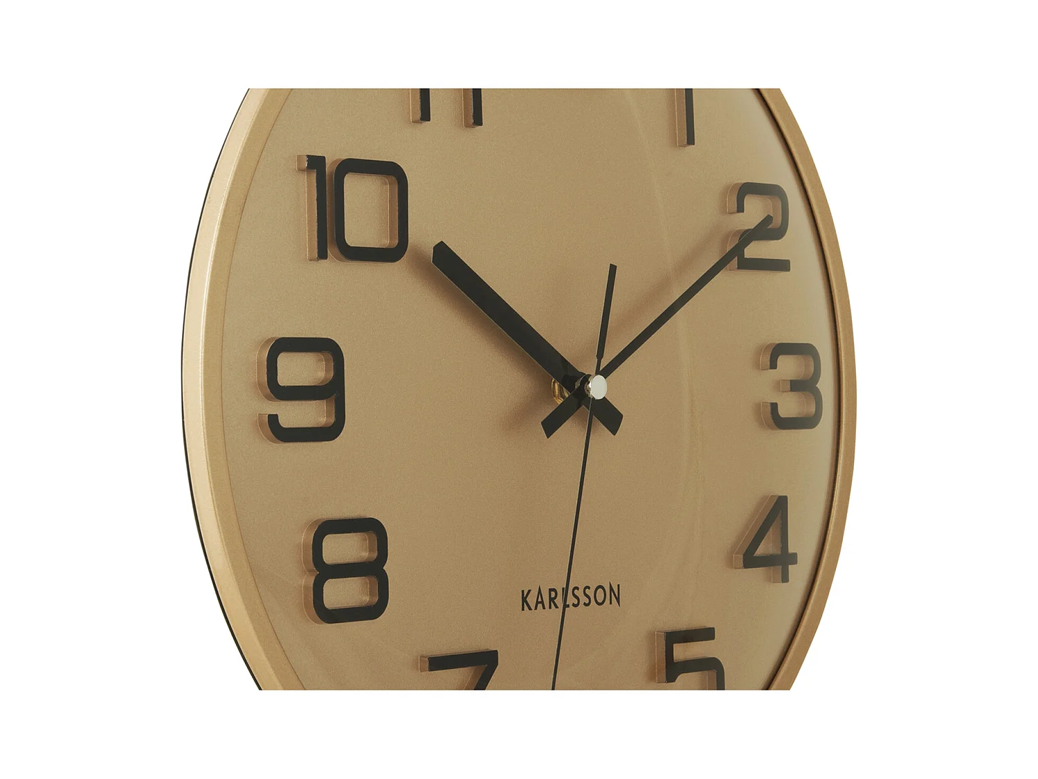 Wanduhr 3D Zahlen - Gold lackiert - Ø30,5cm