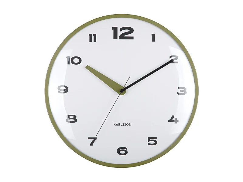 Wanduhr Brisk Dome - Armeegrün - Ø40cm