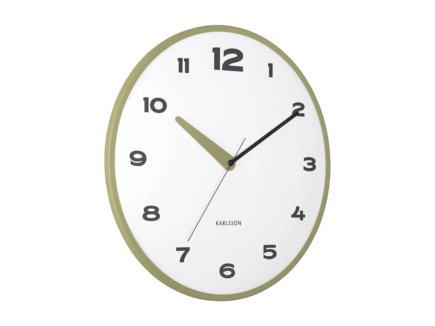 Horloge murale Brisk Dome - Vert armée - Ø40cm