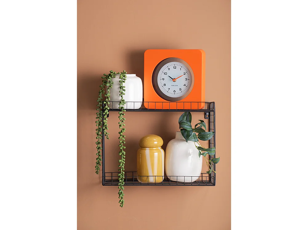 Horloge murale New Vintage - Orange vif - Ø22cm