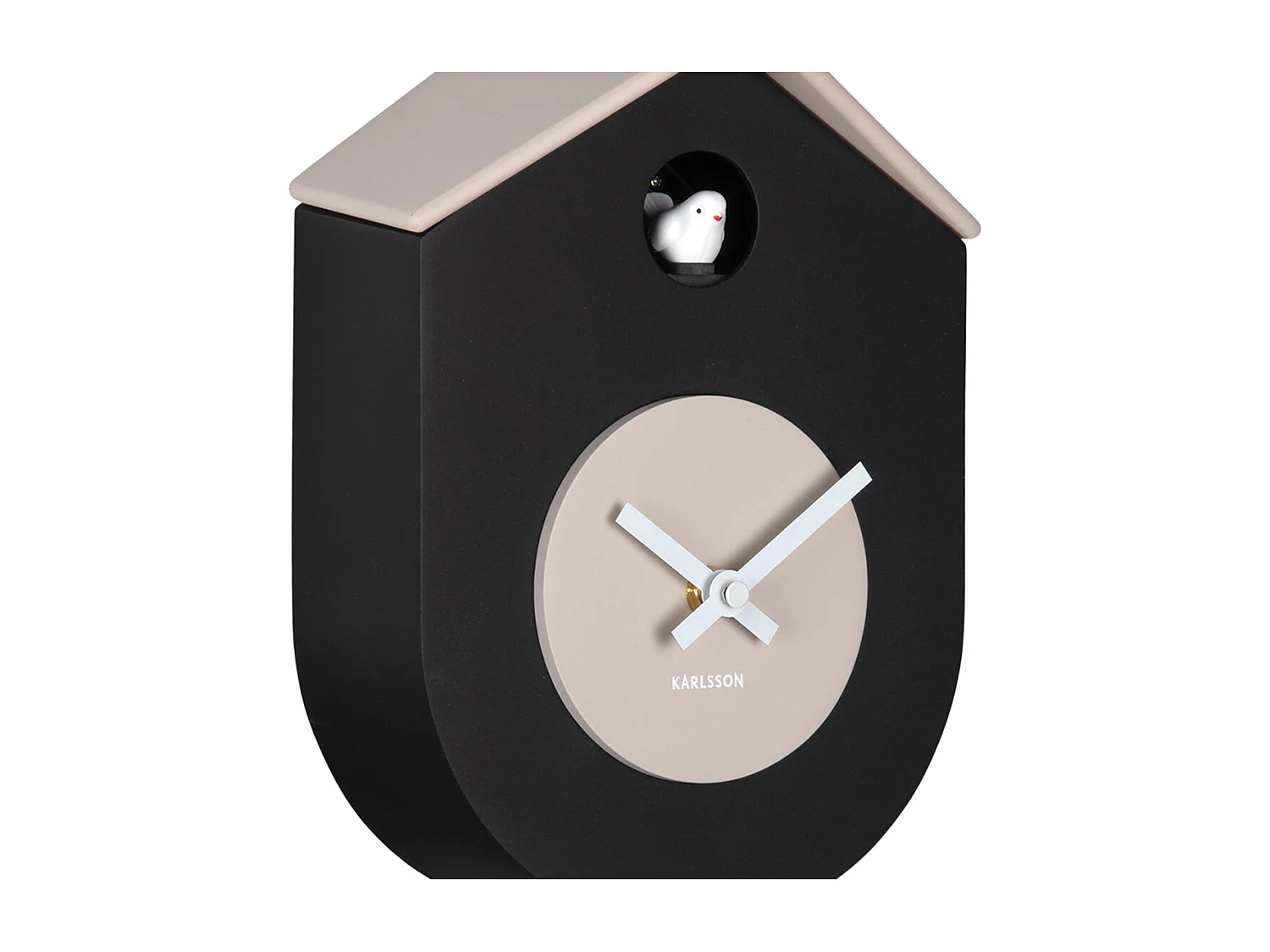 Horloge murale Grato Cuckoo - Noir et gris chaud