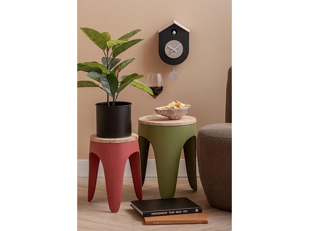 Horloge murale Grato Cuckoo - Noir et gris chaud