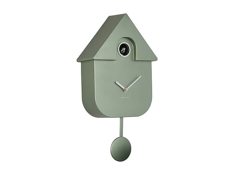 Wanduhr Modern Cuckoo Metallic - Metallic Dschungelgrün