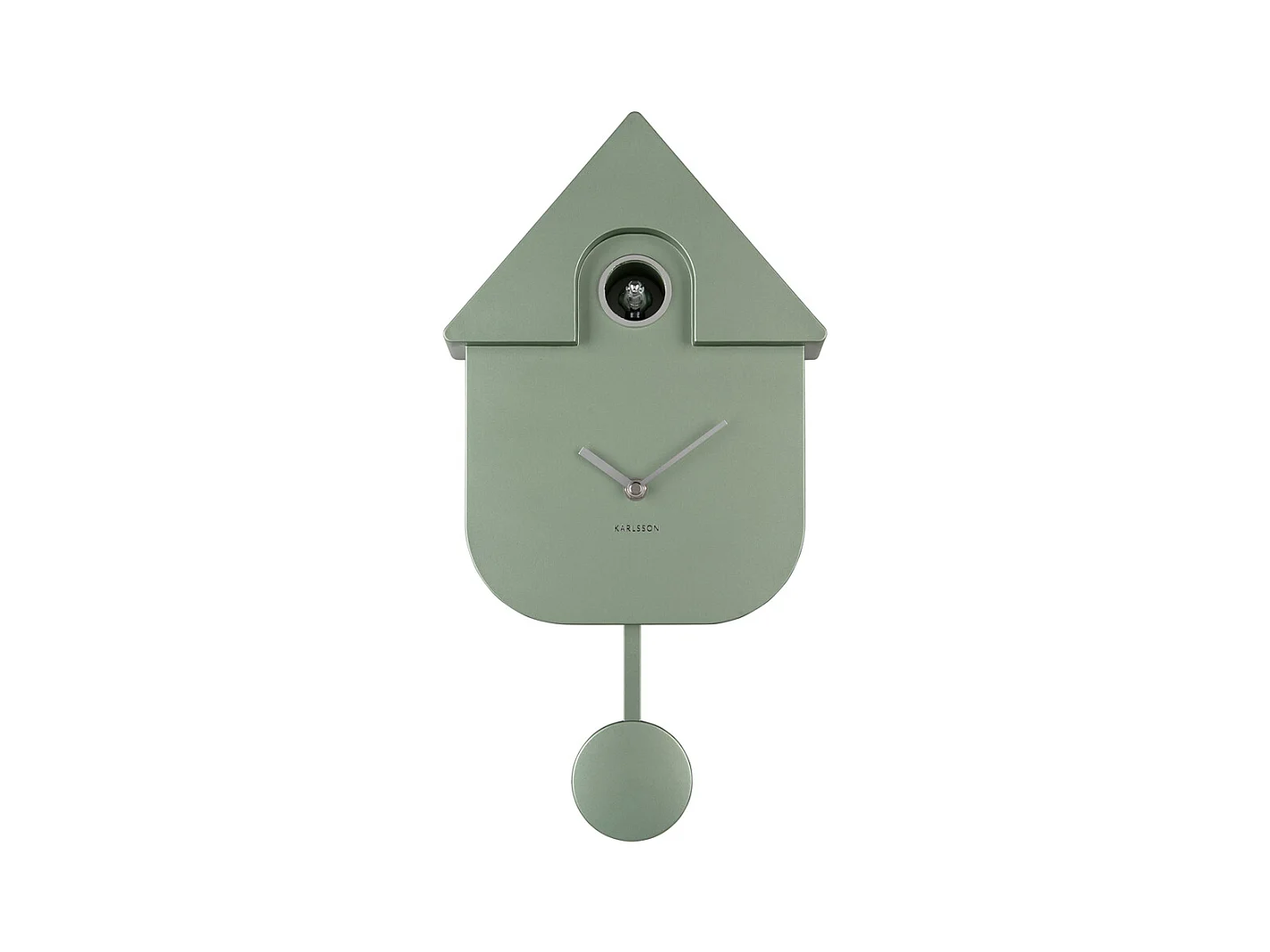 Horloge murale moderne coucou métallique - Vert jungle métallisé