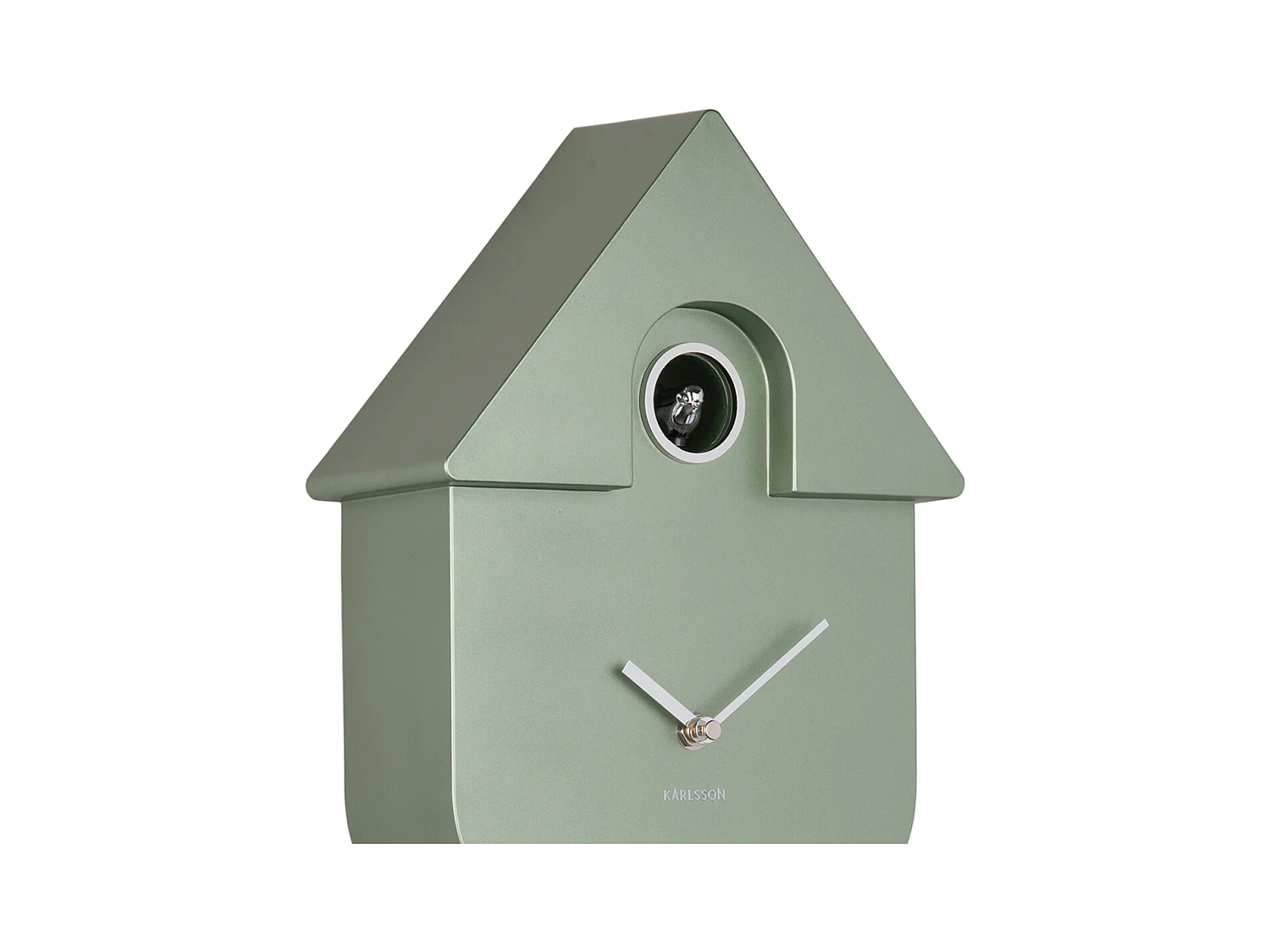 Horloge murale moderne coucou métallique - Vert jungle métallisé