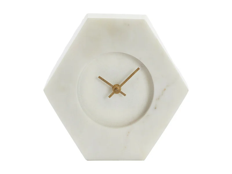 Horloge CHERE - 19x6,5x19cm - Blanc