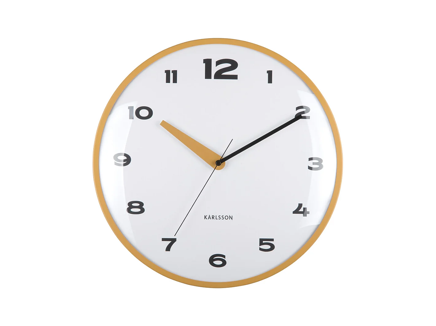 Horloge murale Brisk Dome - Jaune ocre - Ø40cm