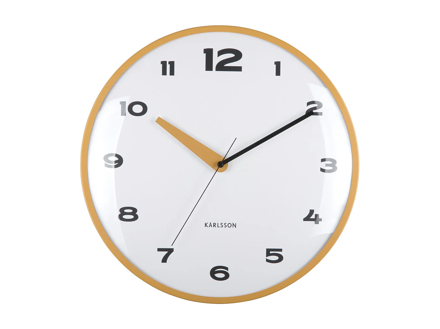 Horloge murale Brisk Dome - Jaune ocre - Ø40cm
