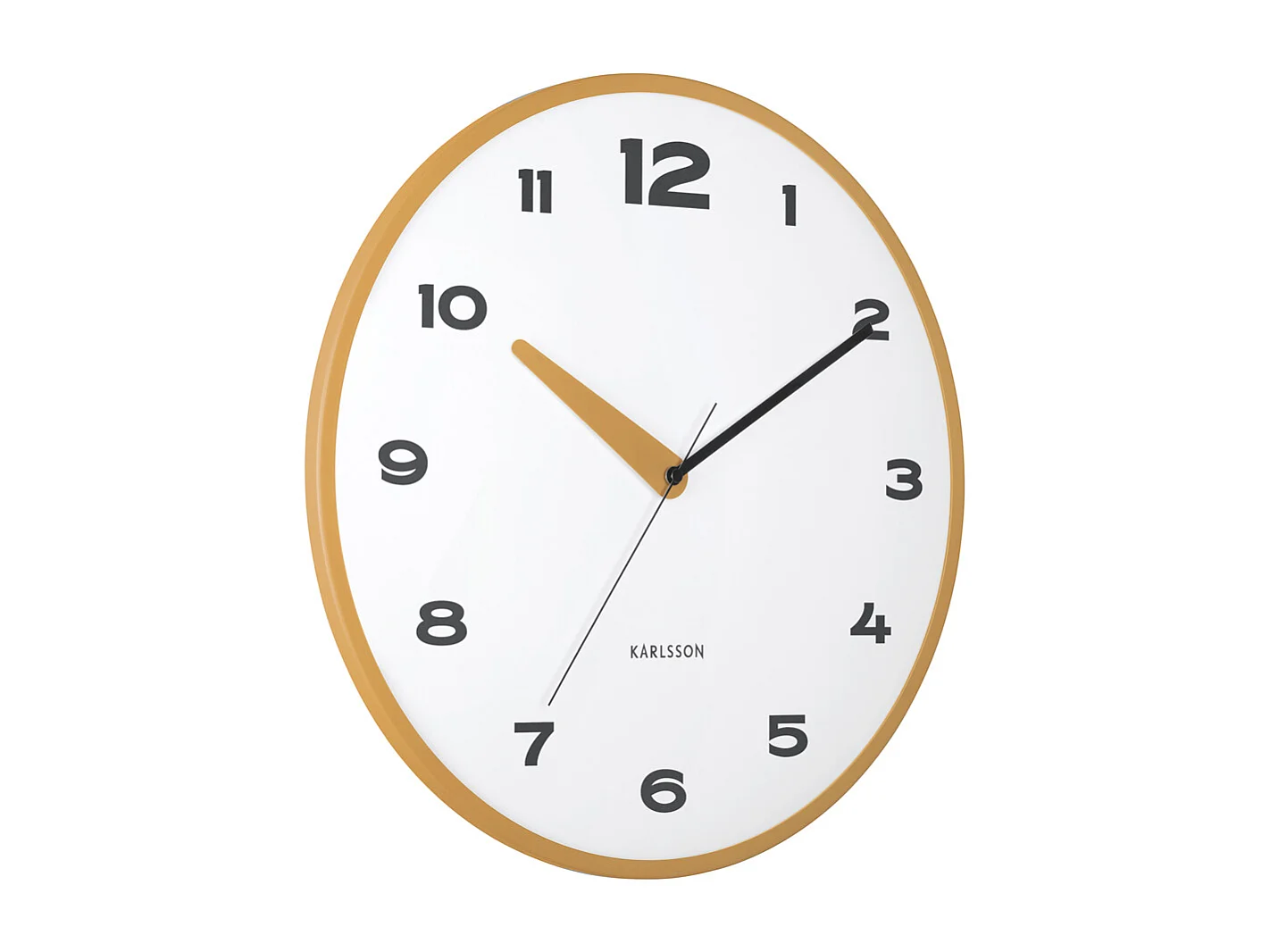 Horloge murale Brisk Dome - Jaune ocre - Ø40cm