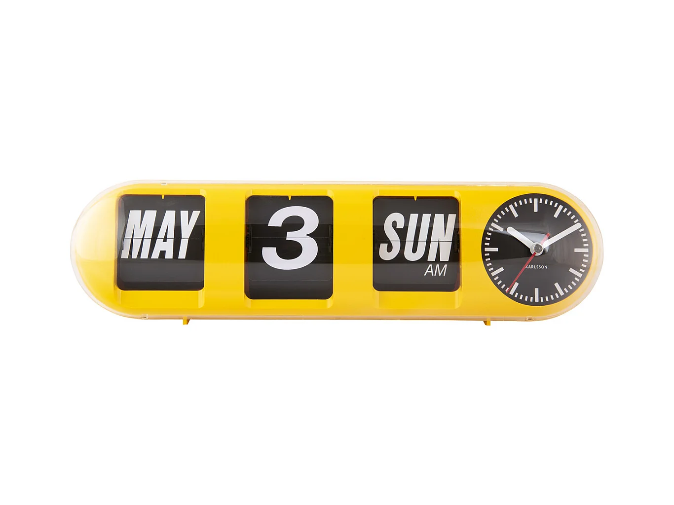 Horloge murale Tube Flip - Jaune vif