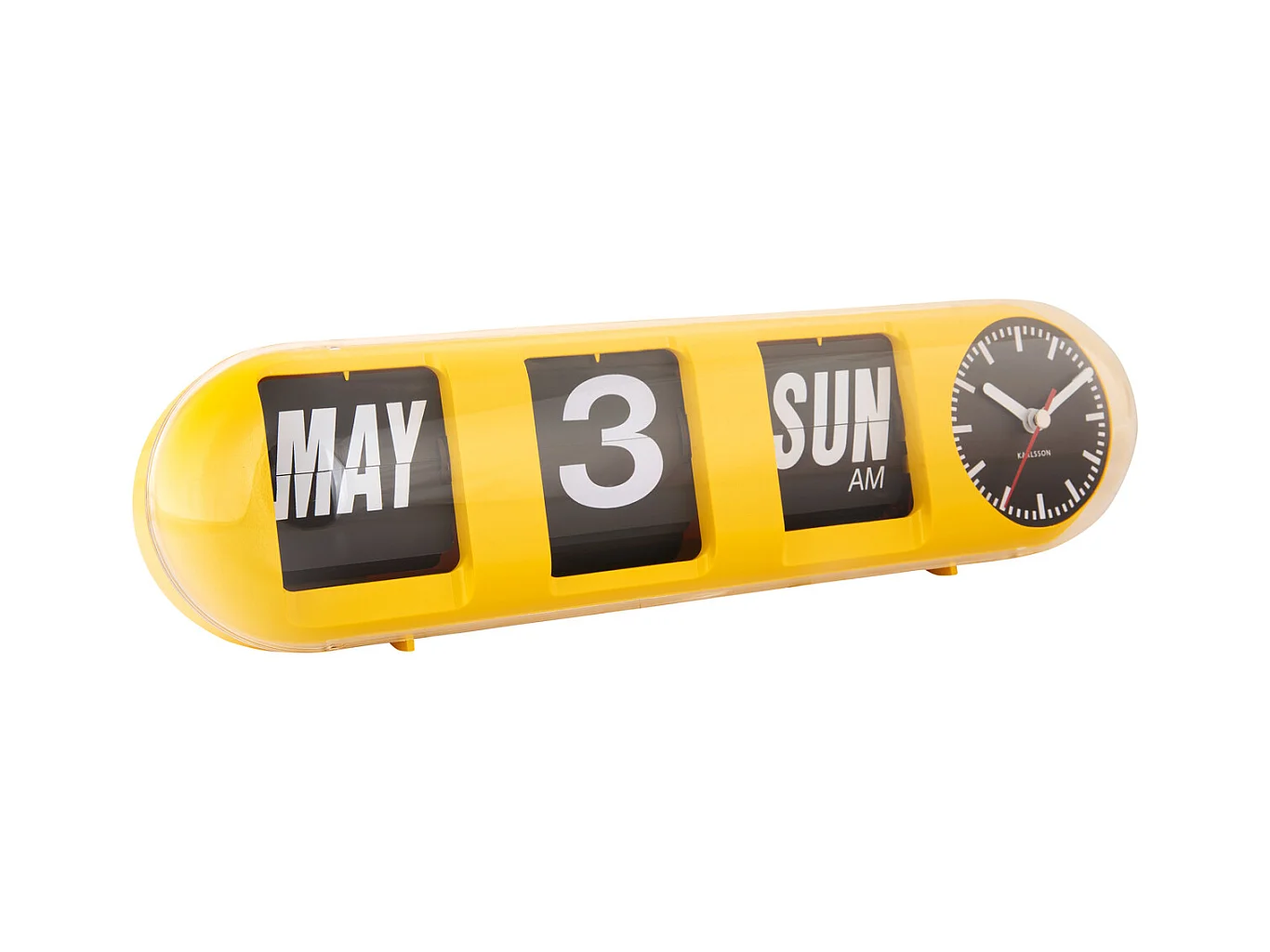 Horloge murale Tube Flip - Jaune vif