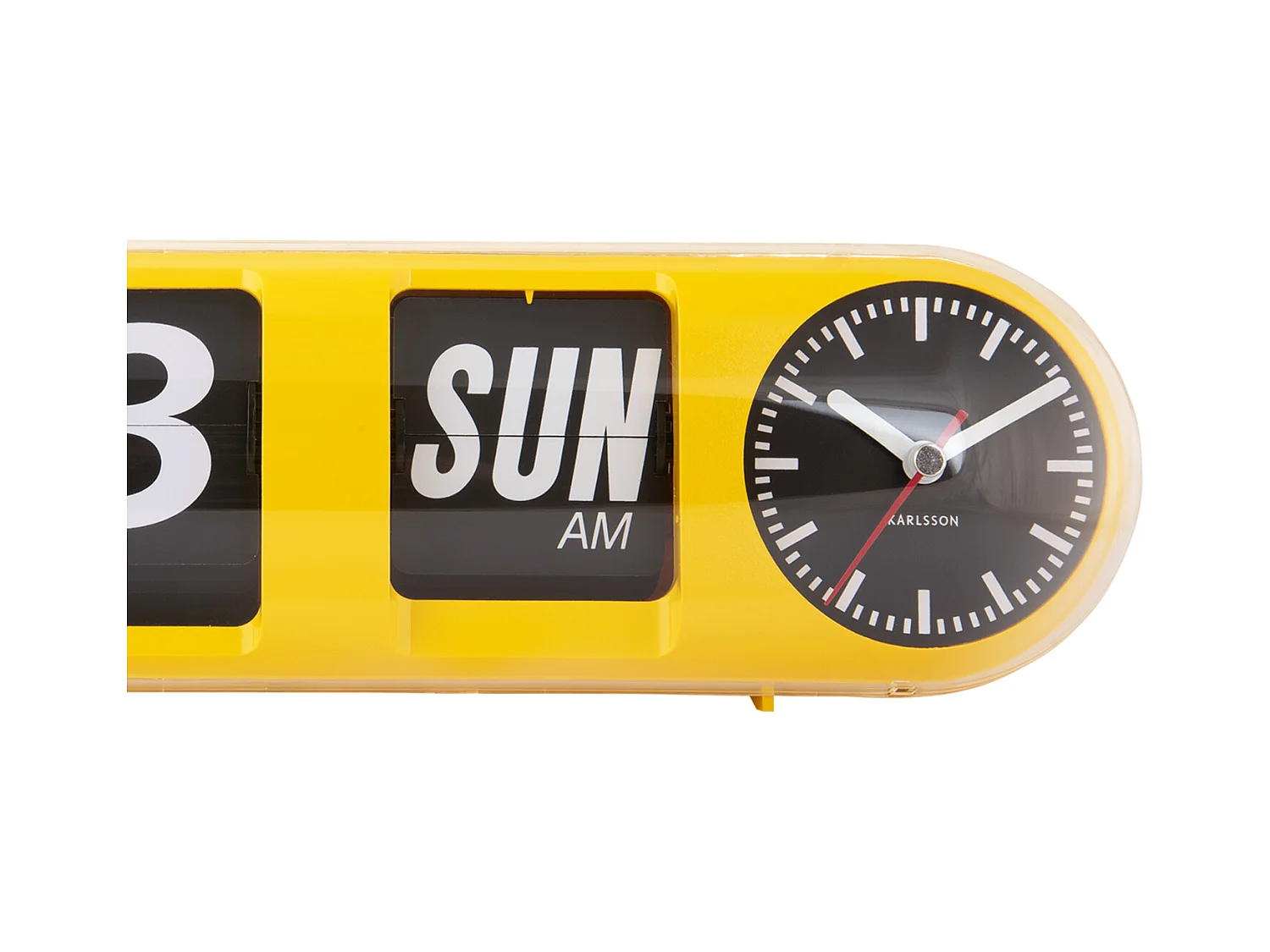 Horloge murale Tube Flip - Jaune vif