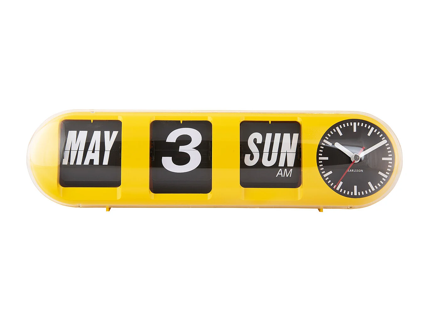 Horloge murale Tube Flip - Jaune vif
