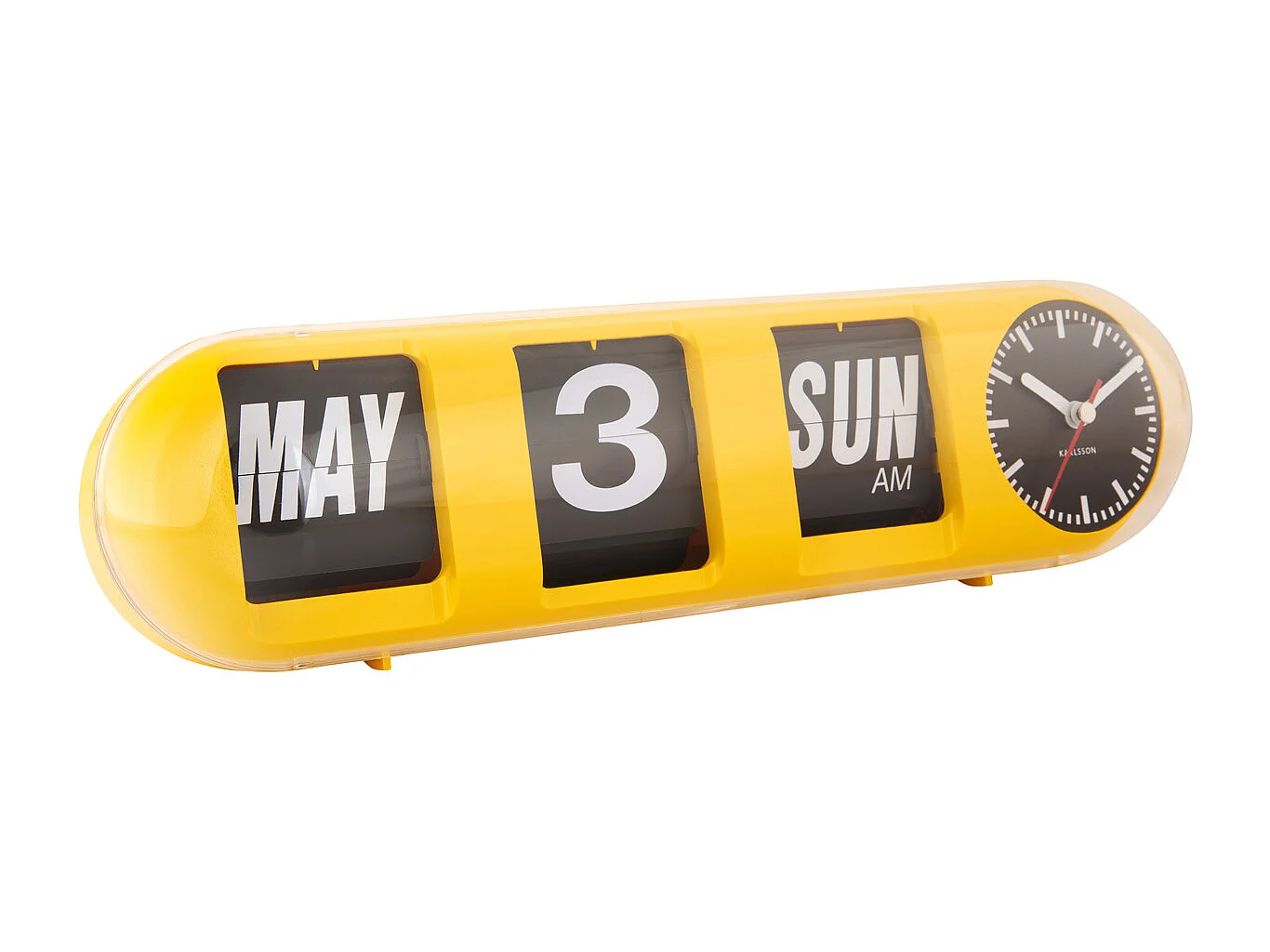 Horloge murale Tube Flip - Jaune vif