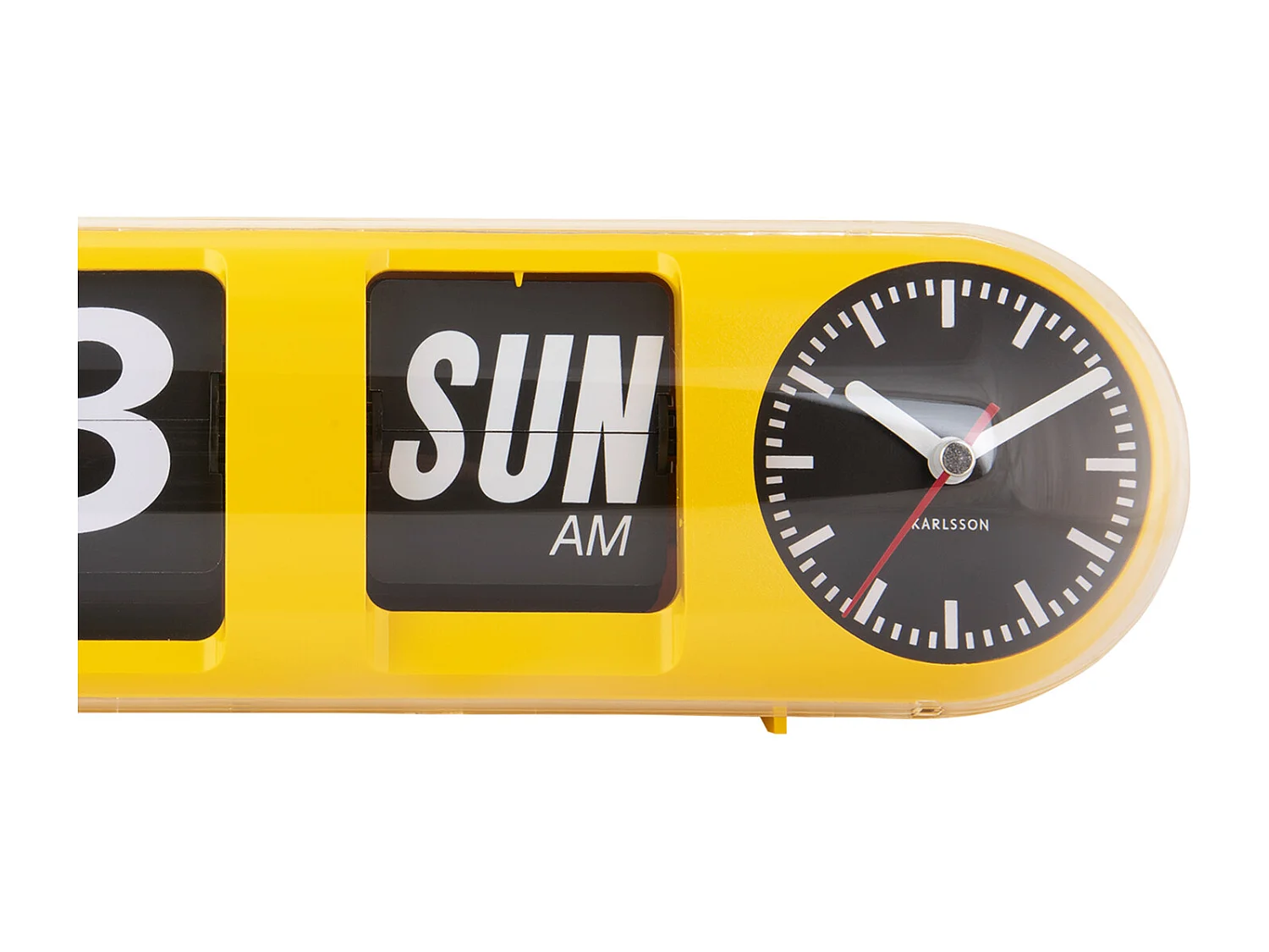 Horloge murale Tube Flip - Jaune vif