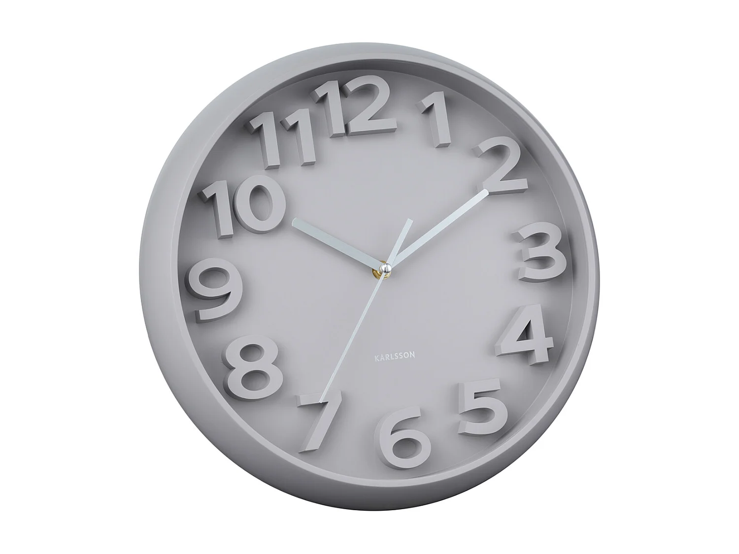 Horloge murale Elevated Classic Numbers - Gris chaud - Ø33,5 cm