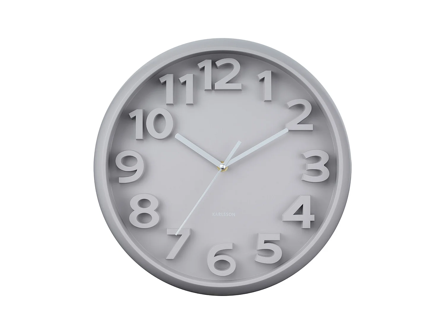 Horloge murale Elevated Classic Numbers - Gris chaud - Ø33,5 cm