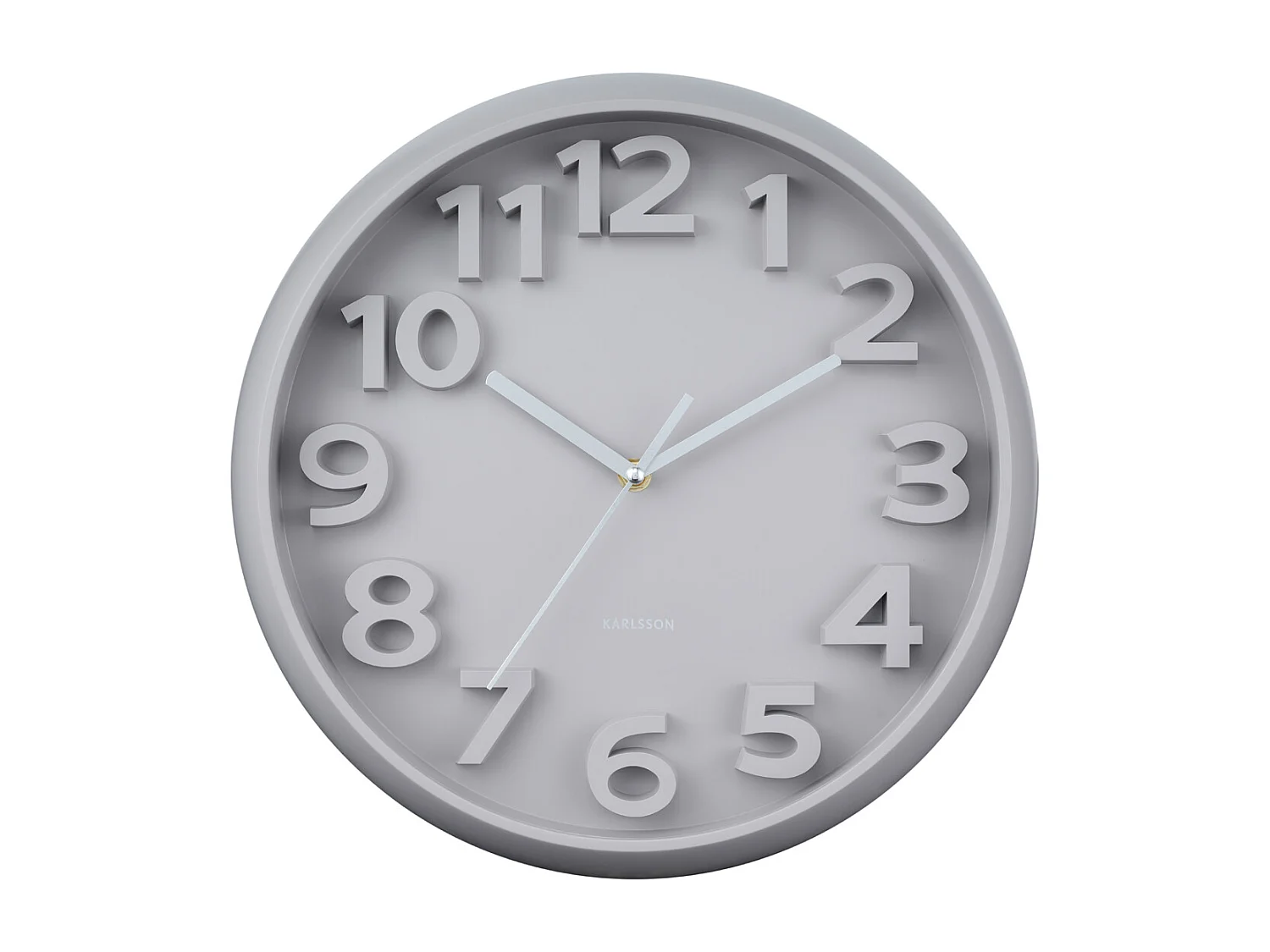 Horloge murale Elevated Classic Numbers - Gris chaud - Ø33,5 cm