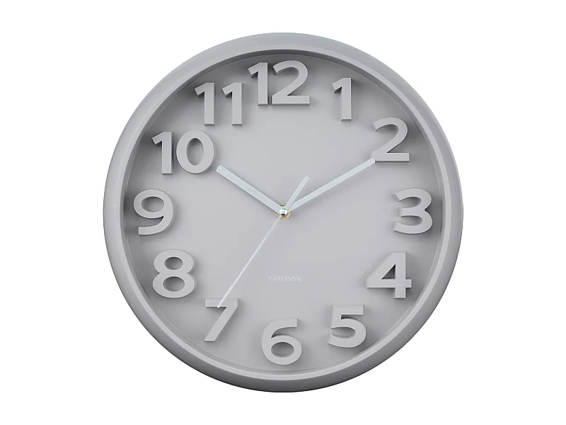 Horloge murale Elevated Classic Numbers - Gris chaud - Ø33,5 cm