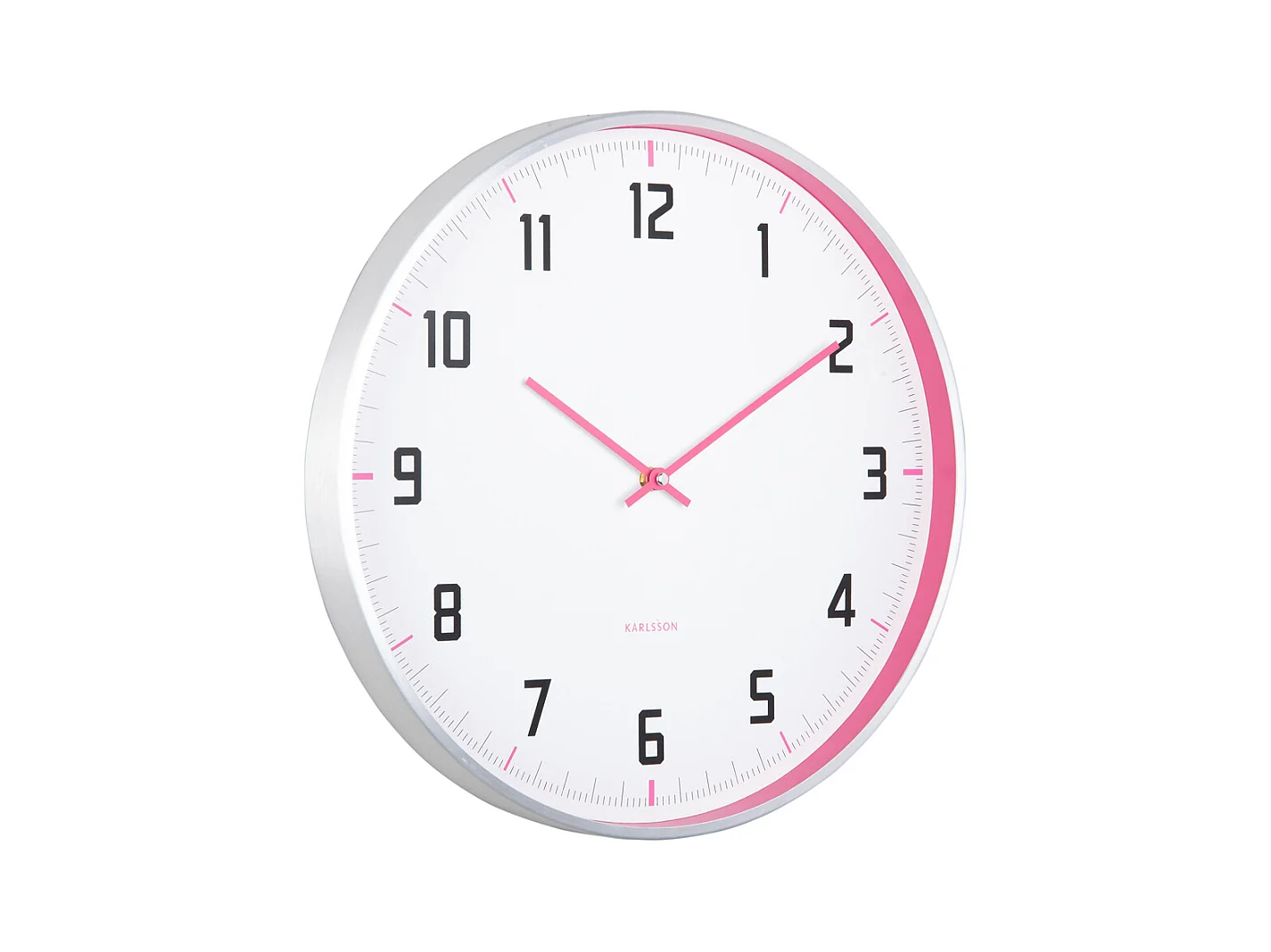 Horloge murale Sporty - Rose vif - Ø40cm