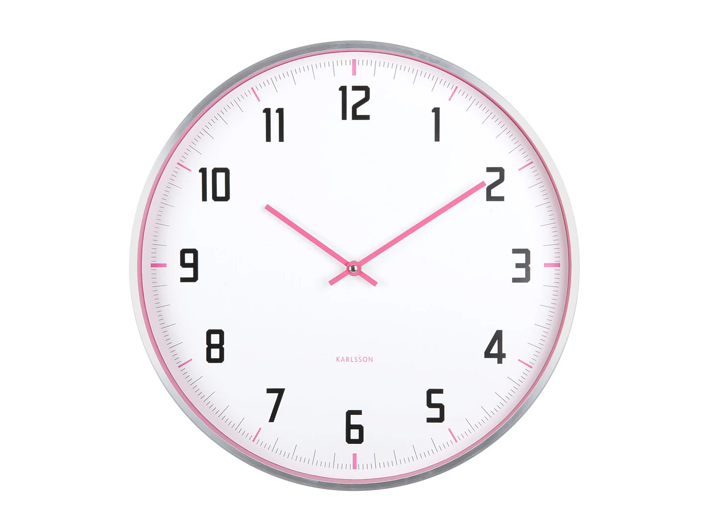 Horloge murale Sporty - Rose vif - Ø40cm