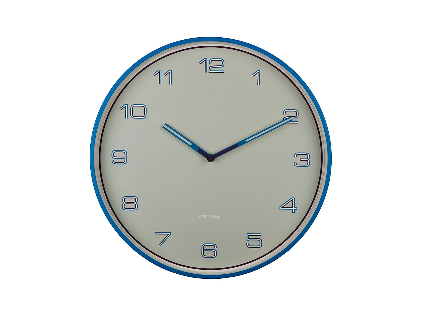 Horloge murale Chiffres lignés - Bleu clair - Ø40cm