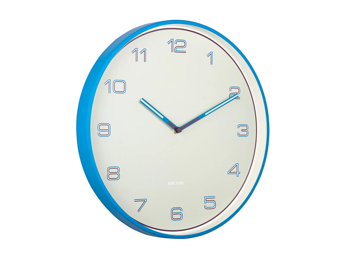Horloge murale Chiffres lignés - Bleu clair - Ø40cm