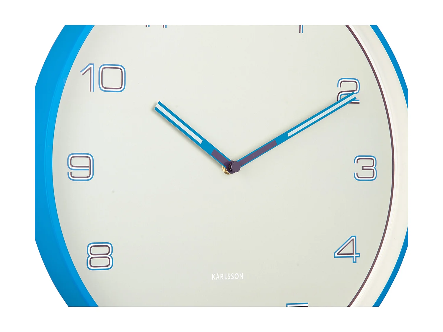 Horloge murale Chiffres lignés - Bleu clair - Ø40cm