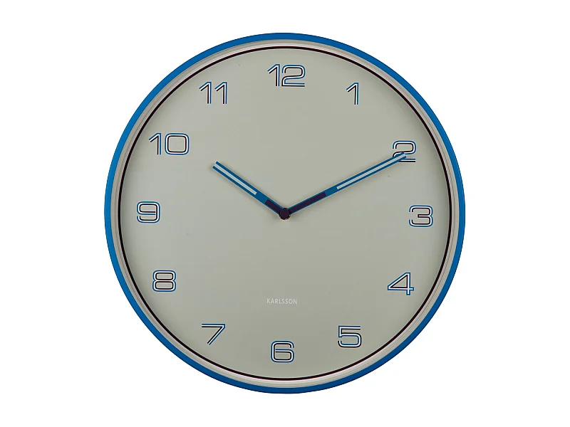 Reloj de pared Números Rayados - Azul Claro - Ø40cm