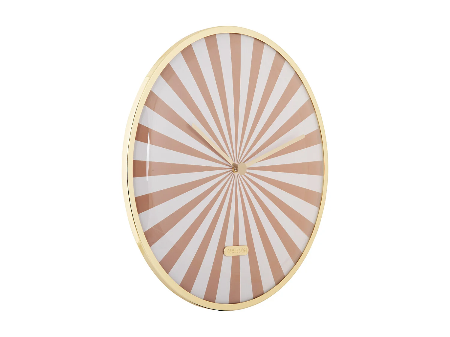 Horloge murale Candy Swirl Dome - Marron doux et blanc - Ø40cm