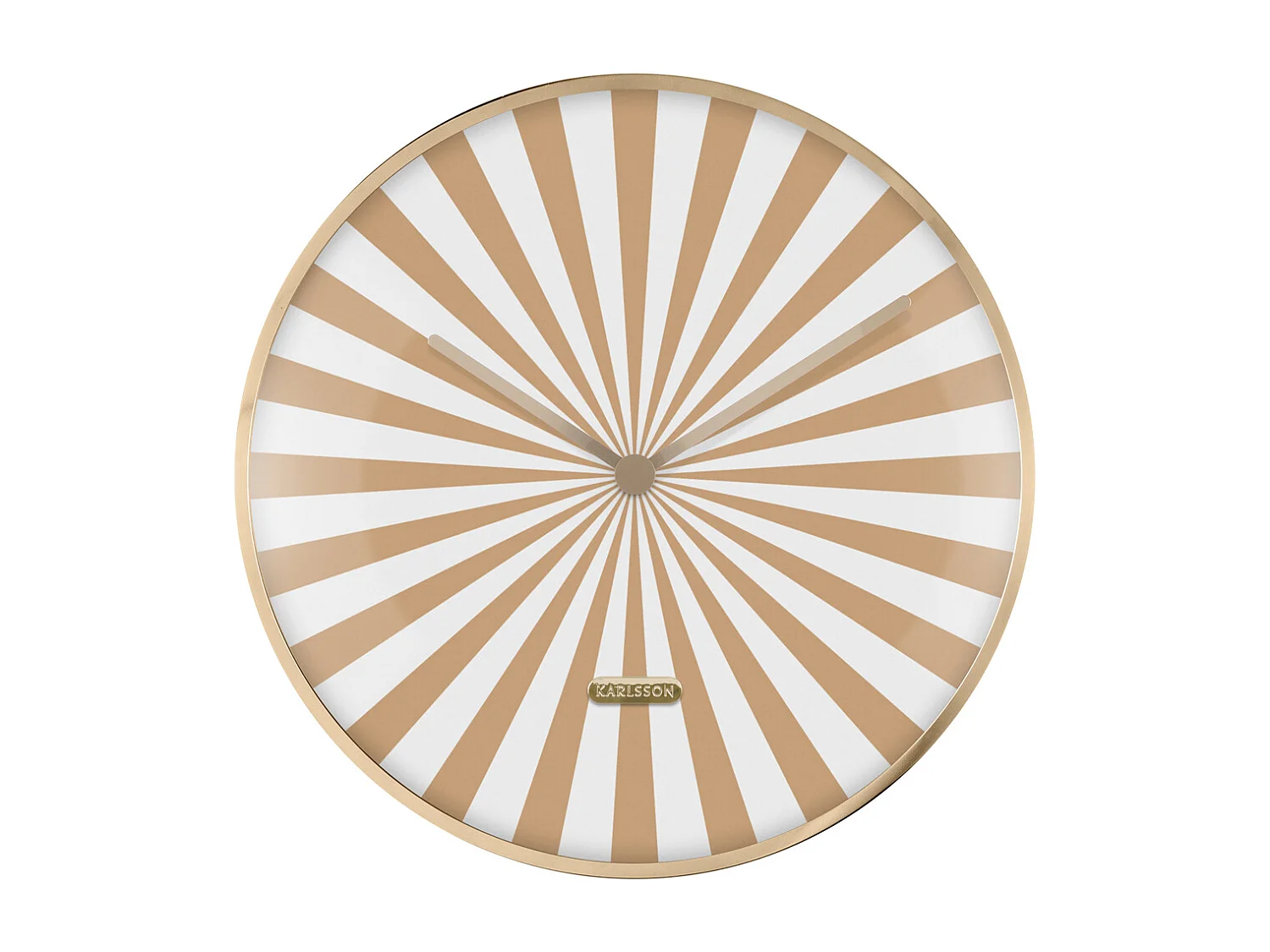 Horloge murale Candy Swirl Dome - Marron doux et blanc - Ø40cm