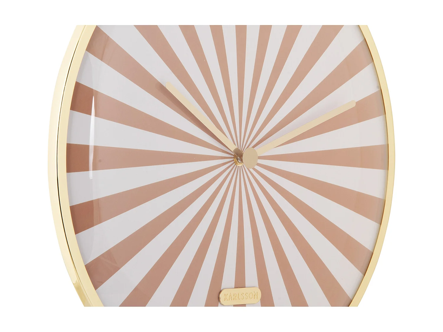 Horloge murale Candy Swirl Dome - Marron doux et blanc - Ø40cm