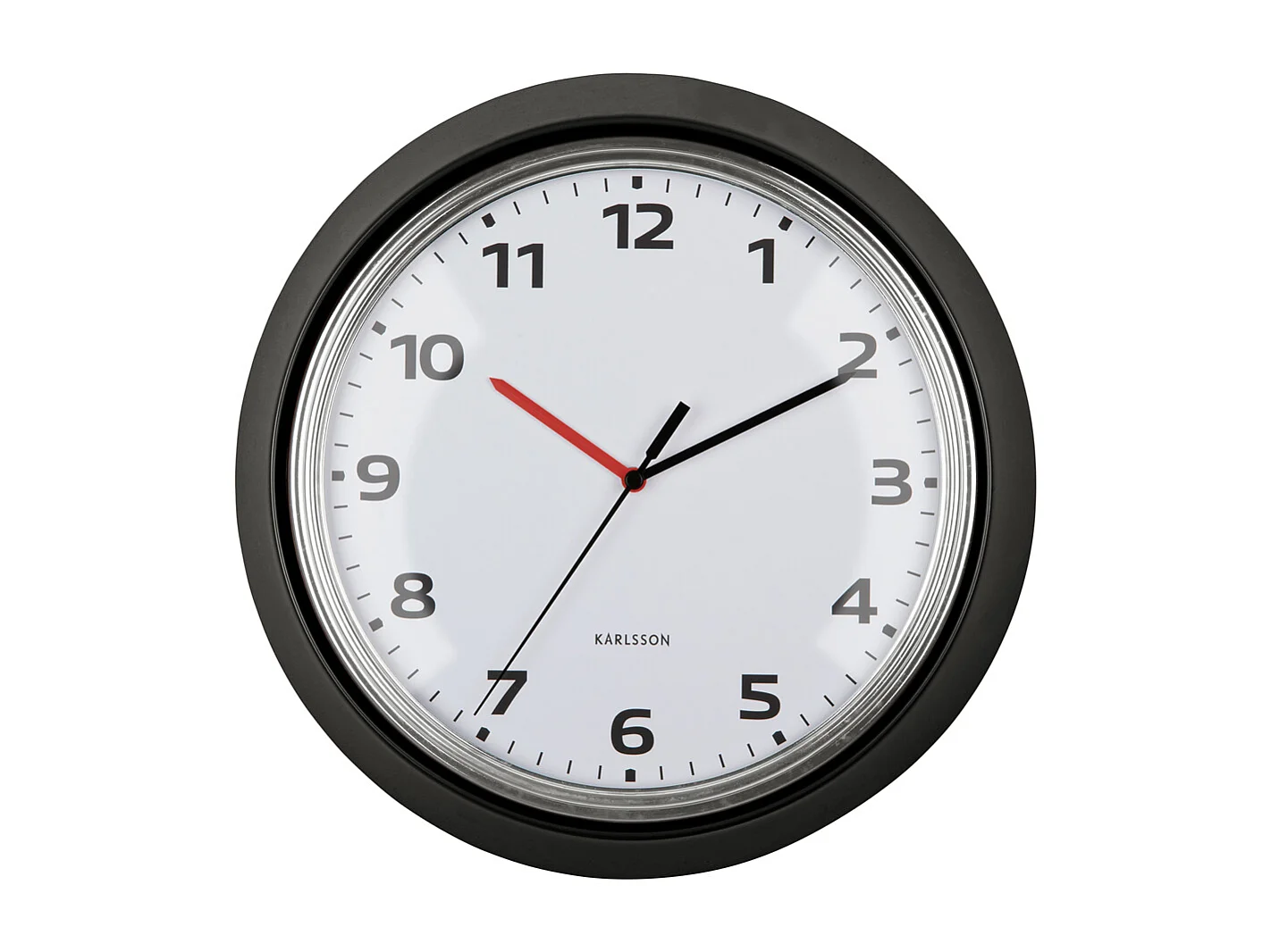 Horloge murale moderne rétro - Noir - Ø34cm
