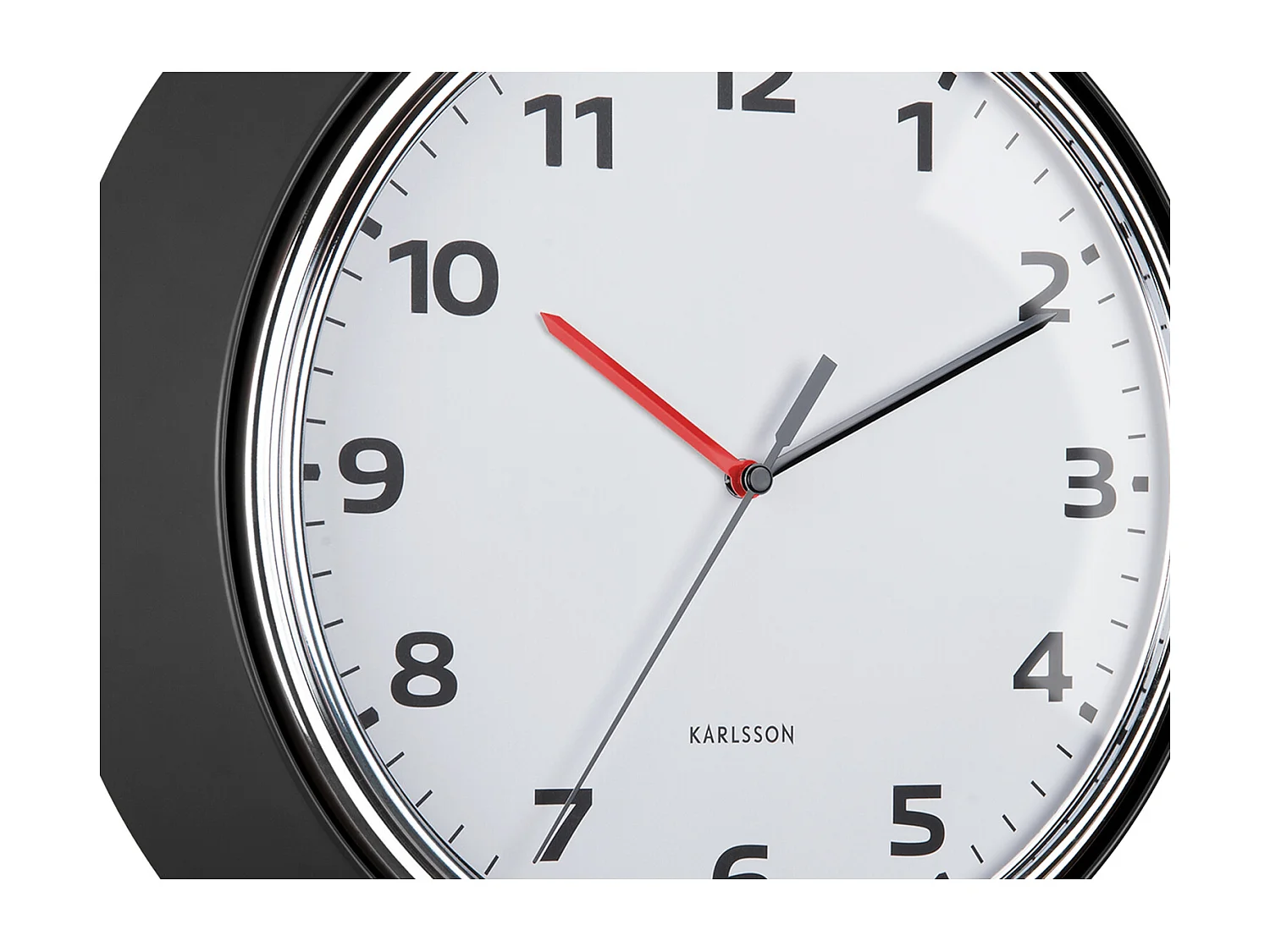 Horloge murale moderne rétro - Noir - Ø34cm