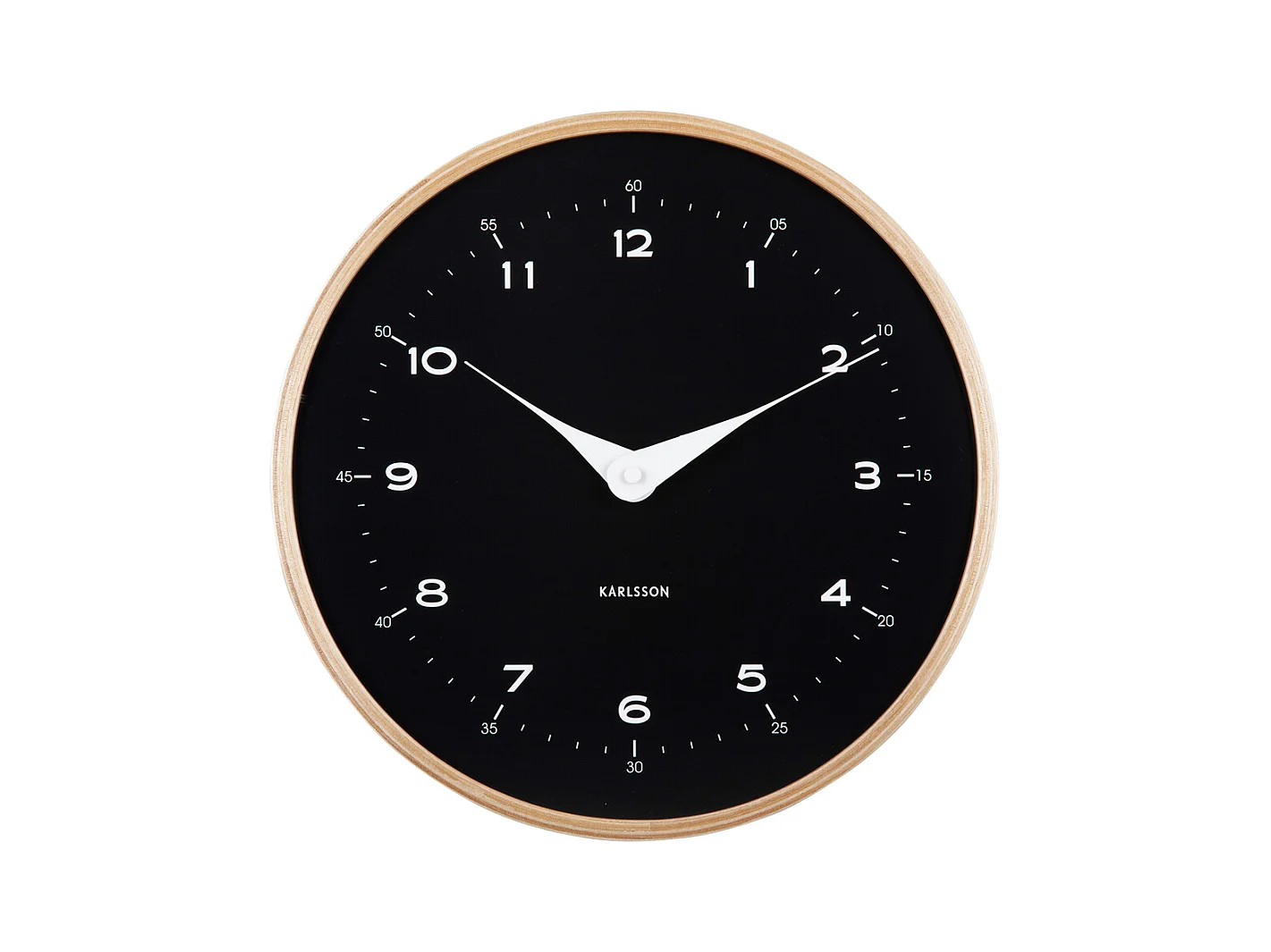 Zegar ścienny Osado Dome - Czarne drewno - Ø30cm